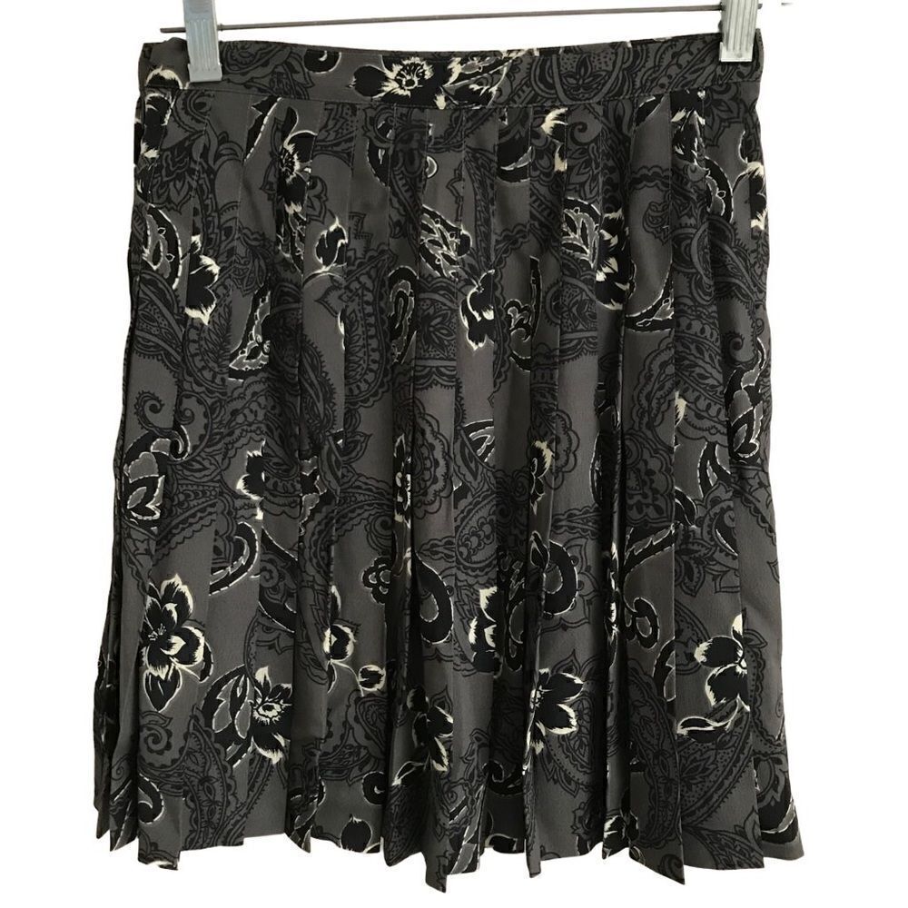 Vintage Express floral print pleated mini skirt size 3/4